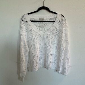 Becool Women’s White Crocheted Sweater with Long Sleeve

Size L